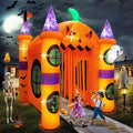 Kalolary 12FT Halloween Inflatables Archway Pumpkin Haunted House, Giant Pumpkin Ghost Arch Inflatable with Built-in Lights Blow Up Halloween Outdoor Yard Decoration for Garden Lawn Outdoor Decors