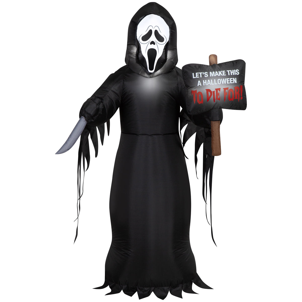 Airblown Halloween Yard Inflatable Light Ghostface Medium FunWorld, 5 ft