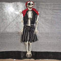 MInHoues 65-inch Halloween Pirate Human Skeleton, Full Life-Size Poseable Skeleton Body Prop for Haunted House, Realistic Plastic Bone Decor for Scary Party Yard, Anatomy Model Decoration