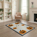 ODIKA Halloween Striped Pumpkin Ghost Farmhouse Welcome Fallc Door Pet Friendly & Kids Safe Play for Playroom, Bedroom, Reading Nook