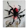 Outdoor Halloween Animatronics Decoration, Scary Black Spider with Lighted Eyes,Terrifying Sound for Yard,Patio,Haunted House,Sound & Motion Activated Hanging Giant Spider Props