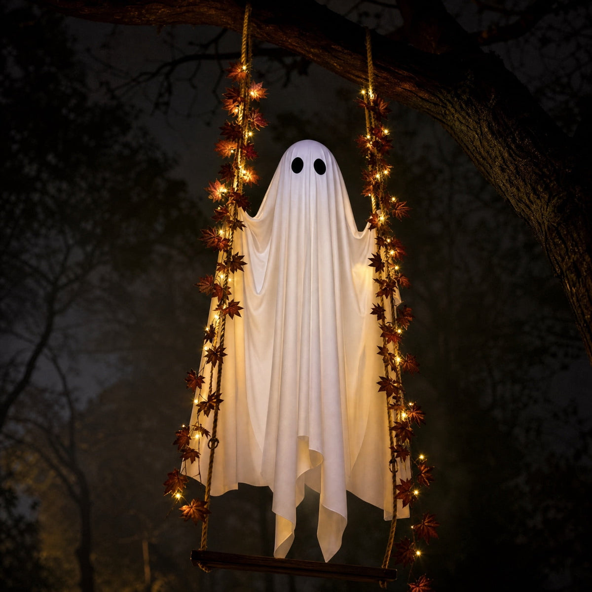 Outdoor Halloween Decorations Gaslight Ghoul, 79" Tall Hanging Skeleton Holding Street Light with Creepy Blue Eyes, Tattered Robe Ghost Decor for Yard Patio Walkway, Front Porch, Road