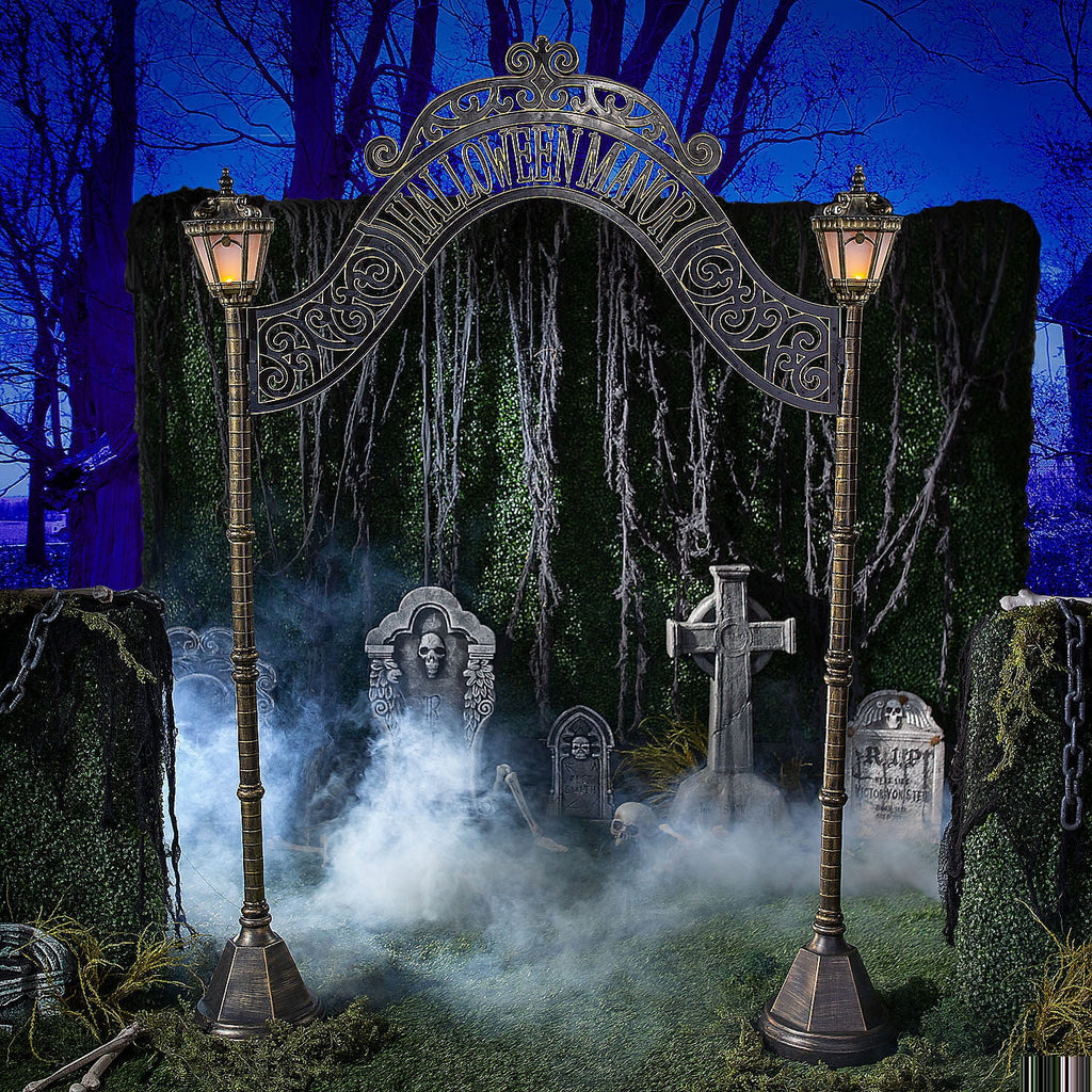 Seasonal Visions 8 ft Halloween Manor Archway Prop - Gray
