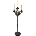 Skeleteen Animated Halloween Candelabra Decoration - Creepy Gothic Haunted Mansion Black Skull Floating Candle Holder Party Decorations Prop