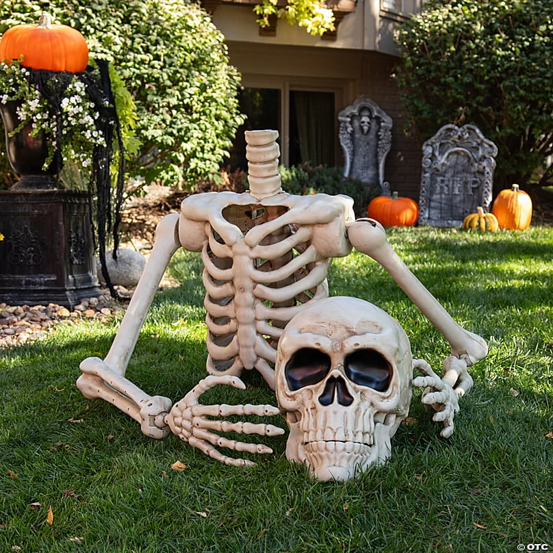 Fun World 4 ft Posable Skeleton Grave Breaker Halloween Decoration