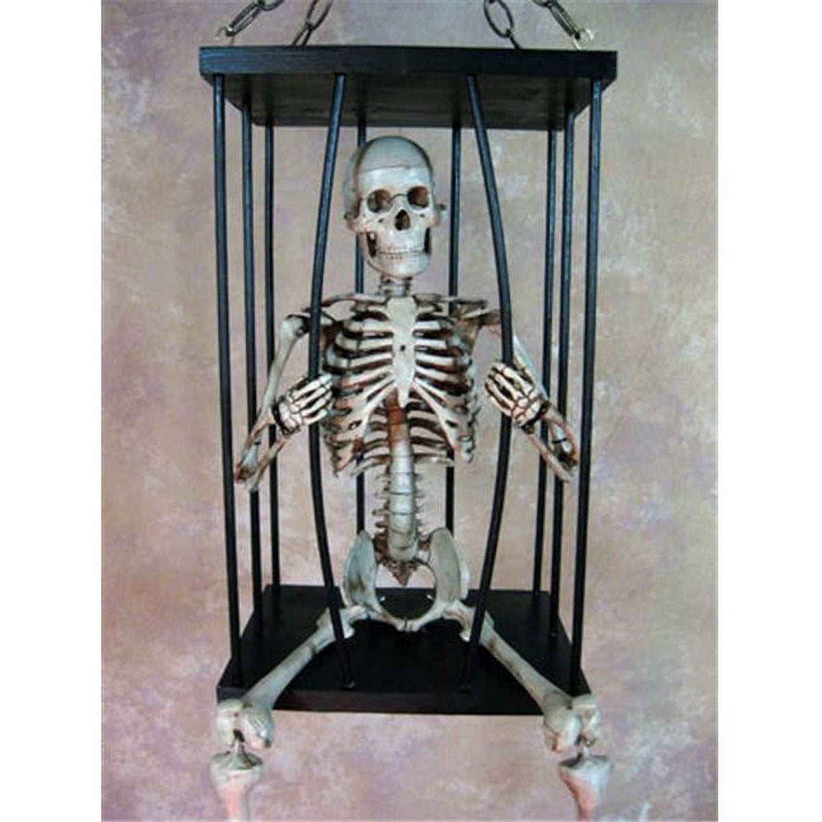 Skeletons and More Medium Skeleton Breaking Out of Cage - Brown - 33.5in.