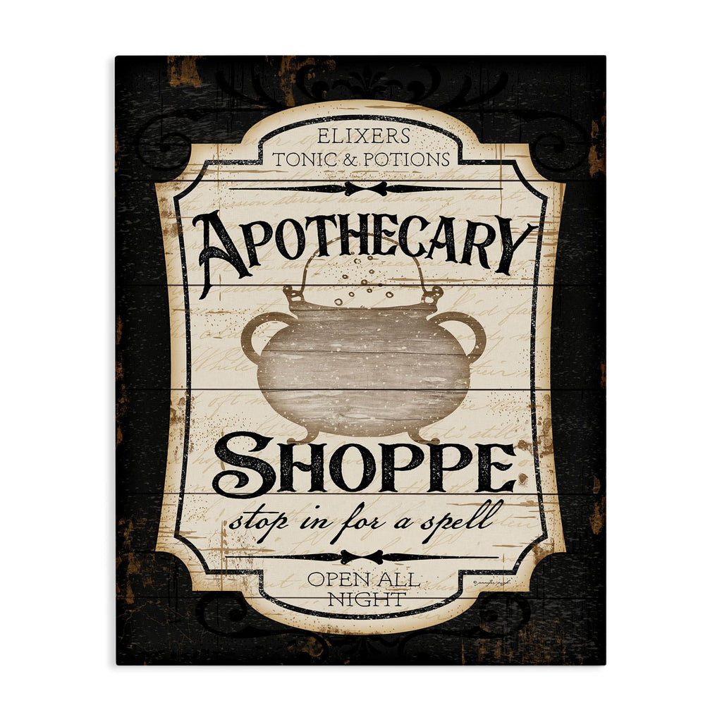 Stupell Industries Apothecary Shoppe Spooky Halloween Sign Witch Potion Cauldron, 30 x 40, Design by Jennifer Pugh