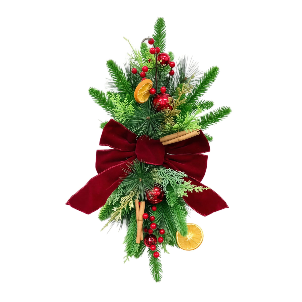 Christmas Pine Wreath, Outdoor Christmas Decorations, Xmas Door Wreath for Home, Holiday, Party, Fireplace, Mantle, Wall, Windows Decor