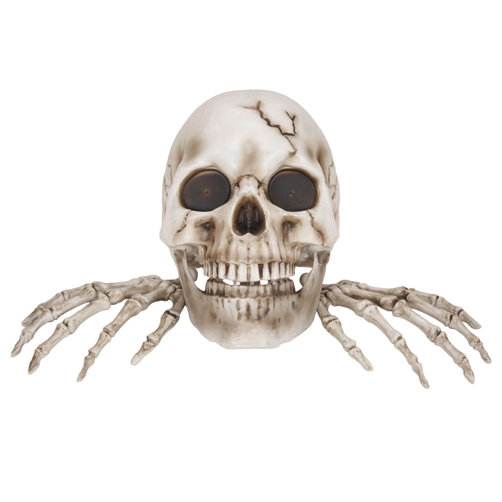 Haunted Hill Farm Halloween Decoration Giant Talking Skeleton with Hands Red 1.3-Ft.
