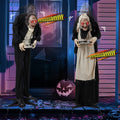 UBesGoo 5ft Waiter Animated Halloween Decoration w/ Pre-Recorded Screaming, LED Eyes
