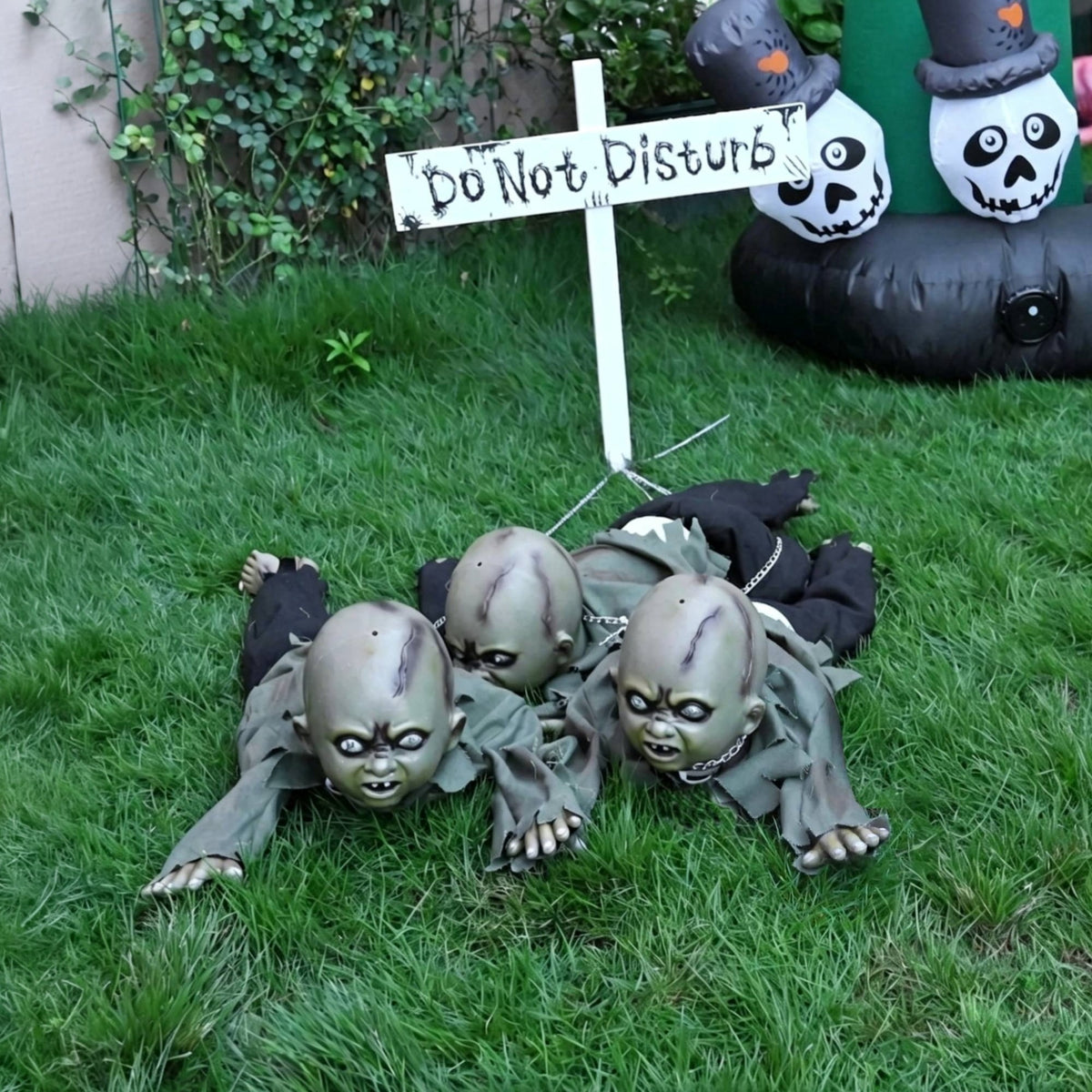 Yescom 15" Animated Halloween Tombstone & Half Skeleton with 8" Crawling Baby Zombie 2026