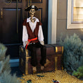 Yescom 5.6ft Halloween Pirate Captain Skeleton Life Size Human Bone Movable Joints Outdoor Decor 2026