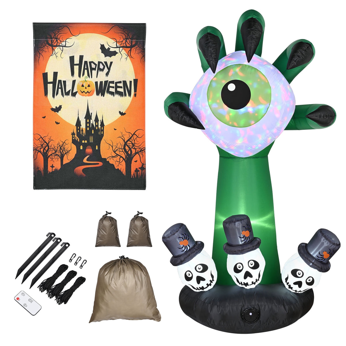 Yescom 5ft Halloween Pumpkins,Stacked Foldable,Jack O Lantern,LED Lights Party Outdoor Decorations 2026