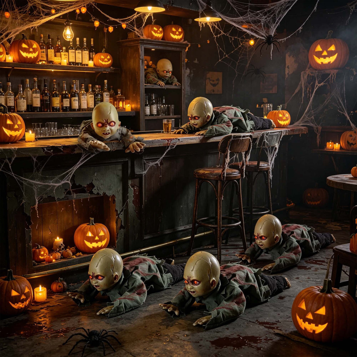 Yescom 15" Animated Halloween Tombstone & Half Skeleton with 8" Crawling Baby Zombie 2026