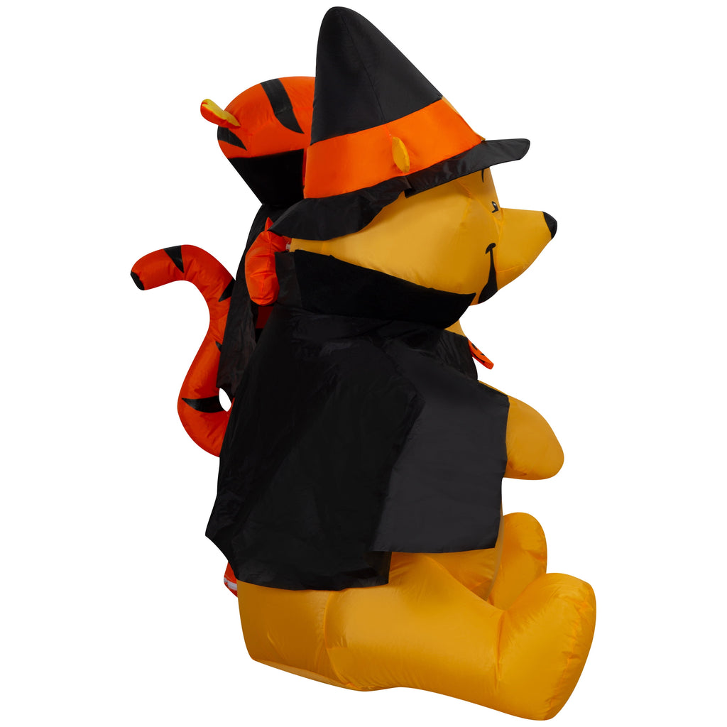 Disney Winnie the Pooh and Tigger Halloween Inflatable Scene in Costumes, 4-Ft Lighted Airblown Yard Decor