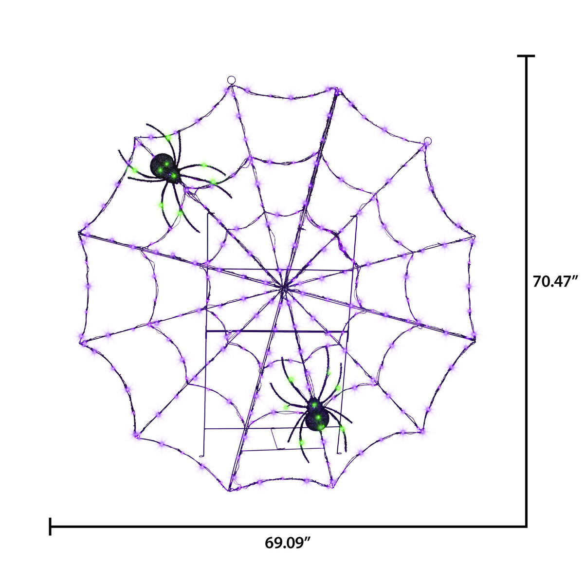 Halloween Giant LED Spider Web w/Green Lit Spider by Gemmy 69.09 in x 16.53 in x 70.47 in 7.60 lb