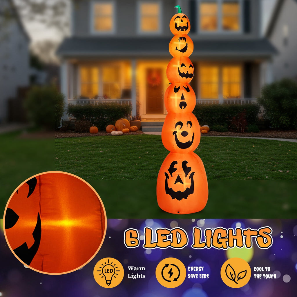 Yescom 5ft Halloween Pumpkins,Stacked Foldable,Jack O Lantern,LED Lights Party Outdoor Decorations 2026