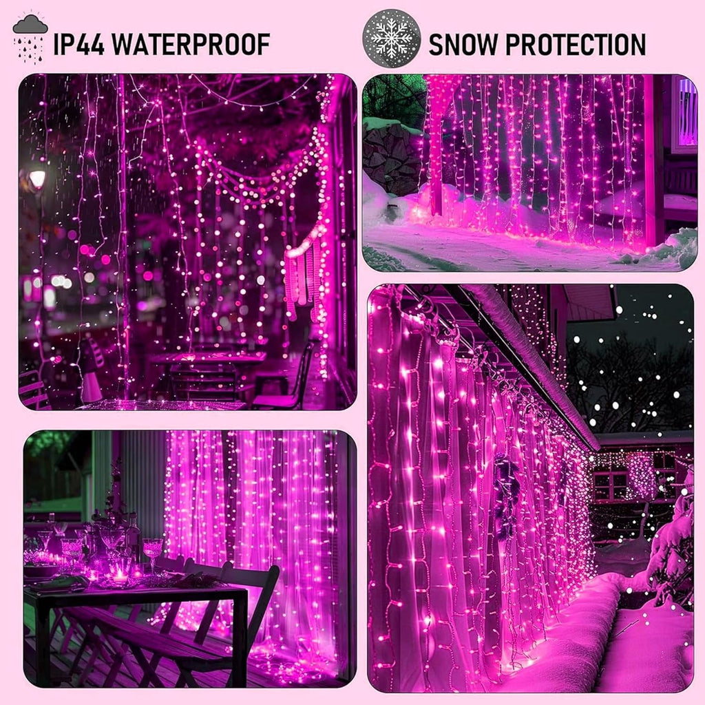 General Smart Curtain Lights, 400LED 6.6FT x 6.6FT Color Changing Valentine's Day Christmas Lights with Remote & APP, Dynamic DIY Fairy String Lights for Indoor Outdoor Bedroom Decorations