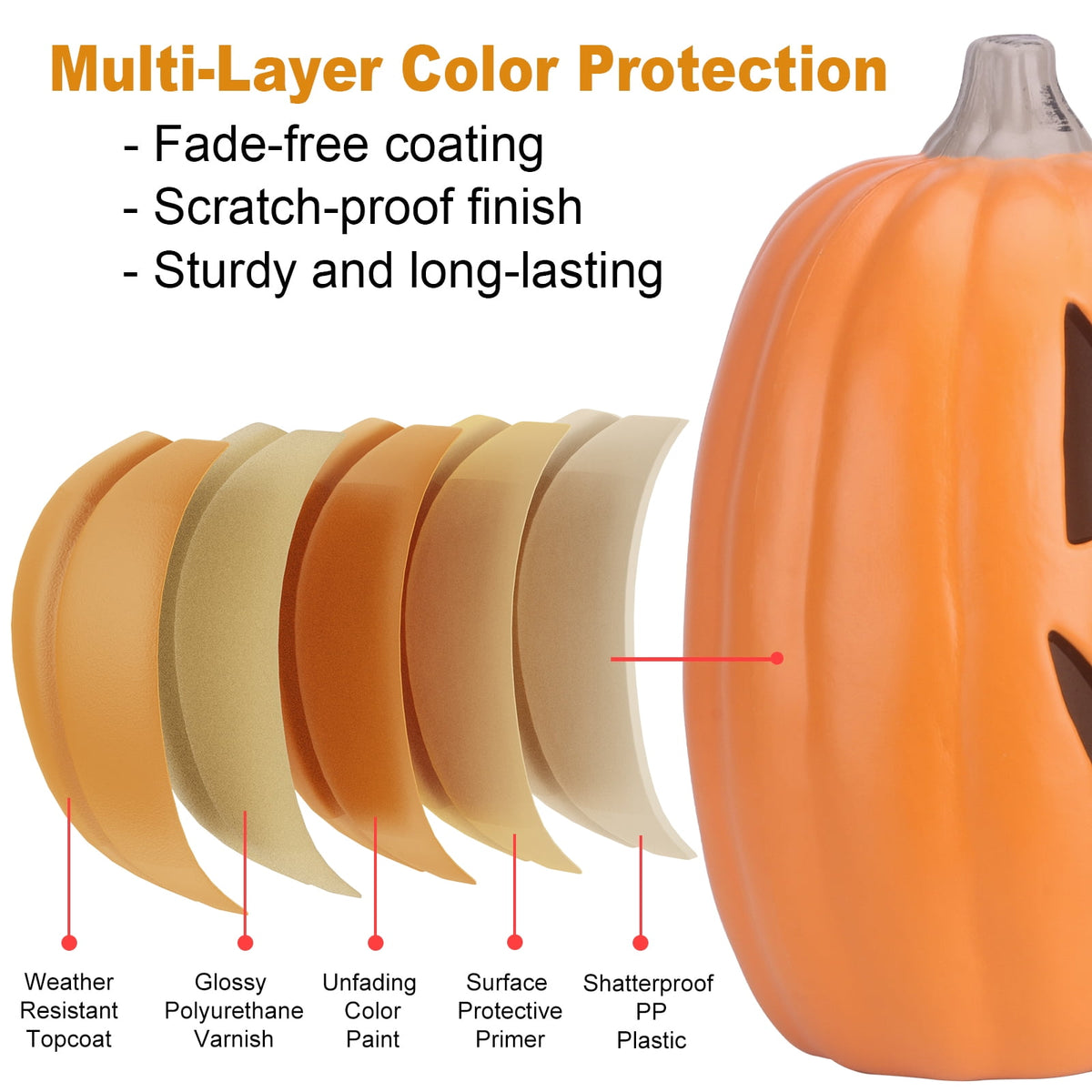 4Pack LED Lighted Jack O Lantern Indoor Outdoor Halloween Large Pumpkin Lantern Decoration