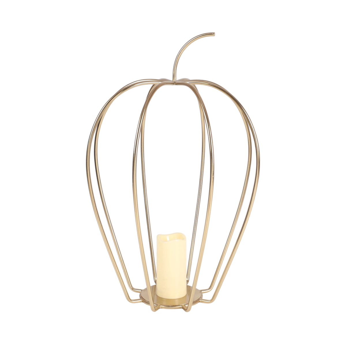 Gold Metal Pumpkin Lantern Halloween Decoration, 26"H, by Way To Celebrate