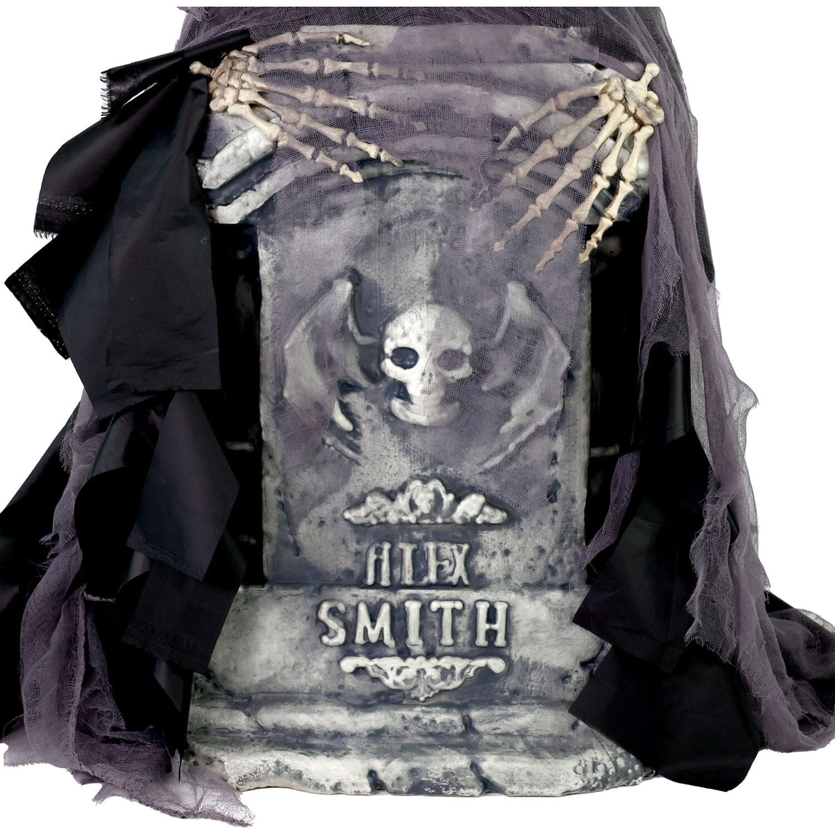Haunted Hill Farm 3.0-Ft. Touch-Activated Rising Reaper with Tombstone Halloween Accessory