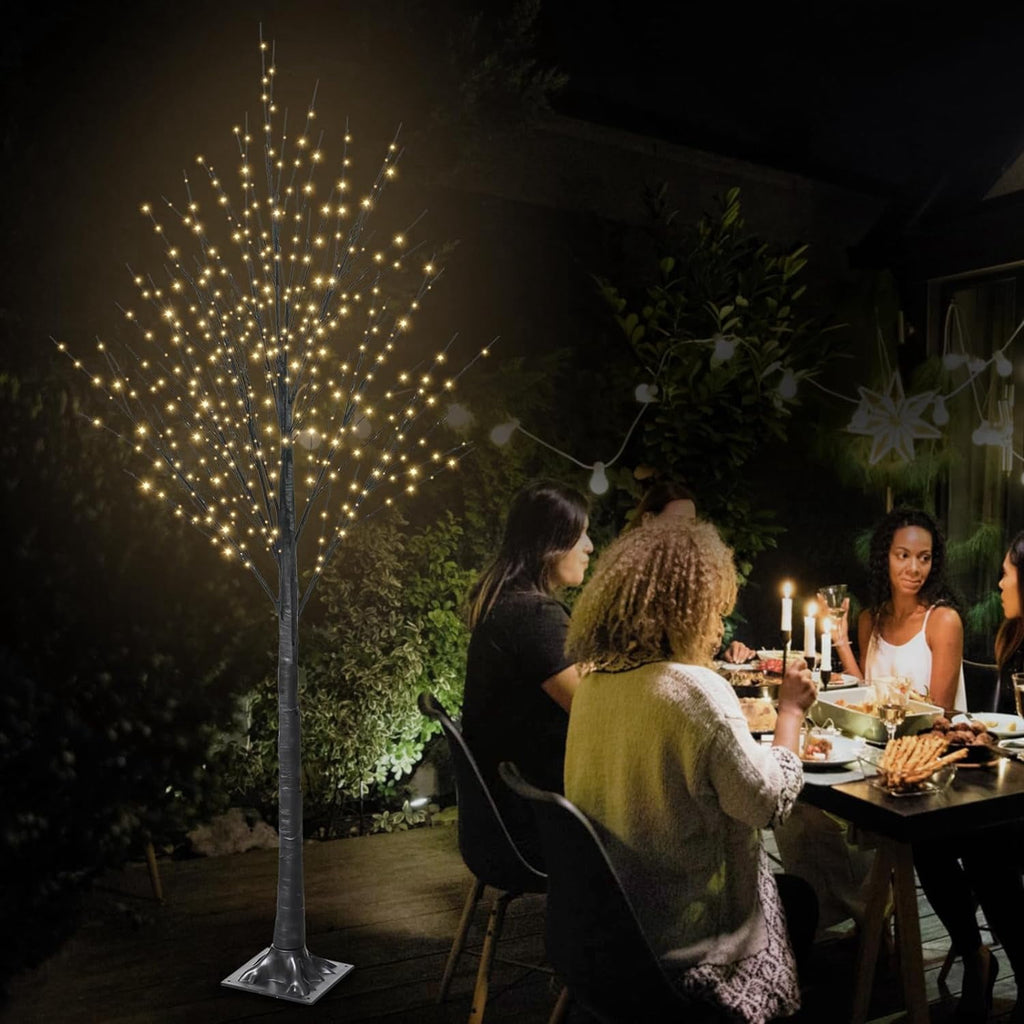 7FT Lighted Twig Tree, 600 Warm White LEDs
