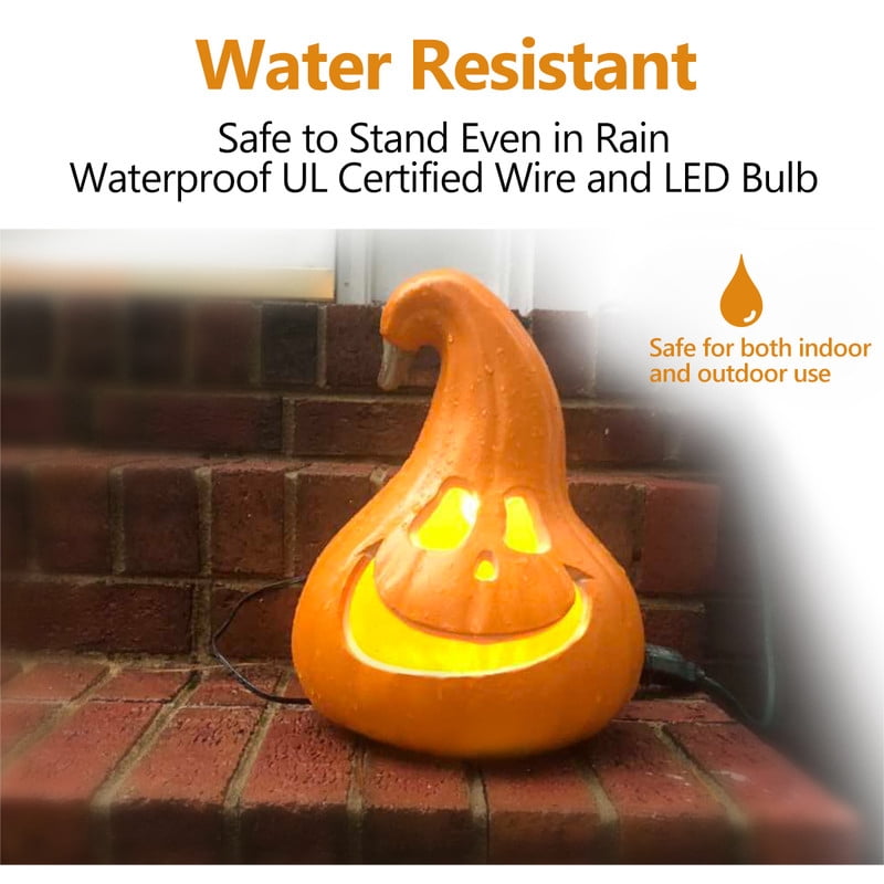 DUNCHATY 21" LED Pumpkin Light, Extra Large Angry Jack O' Lantern Halloween Decor for Outdoor Yard - Furious Face