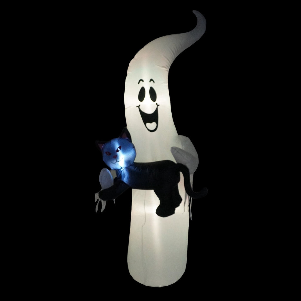 Color-Changing Ghost with Cat Airblown Yard Inflatable, Multicolor, 7', Halloween by Way To Celebrate