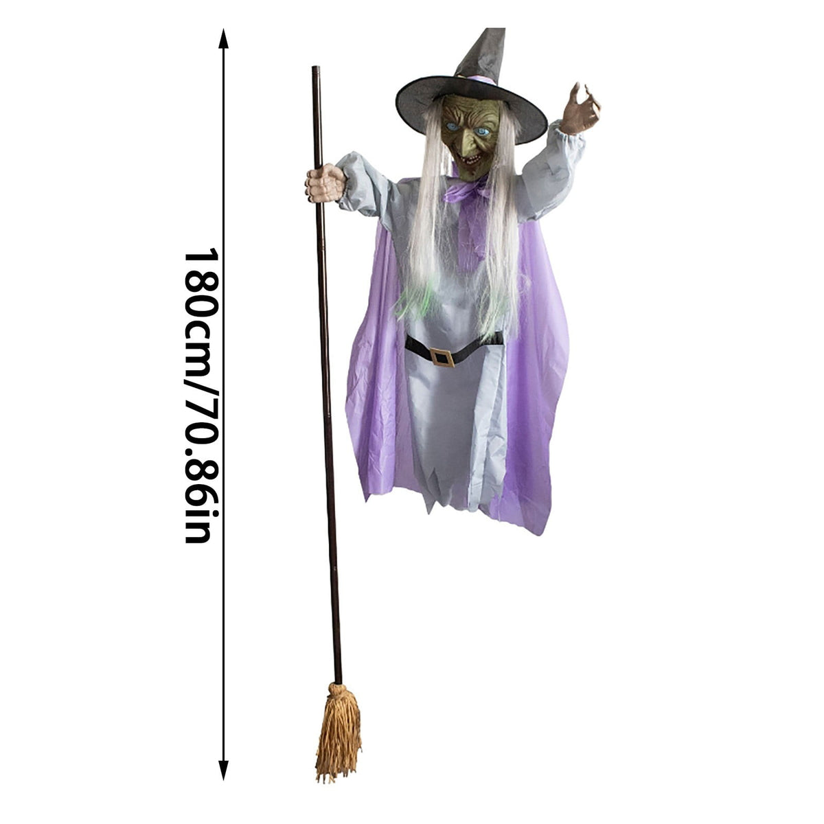 Halloween Decorations 6Ft Halloween Flying Witch Outdoor Hovering Witch Holding Sweeper Props Animated Hovering Witch Home Halloween Decoration Sculptures & Statues 2026