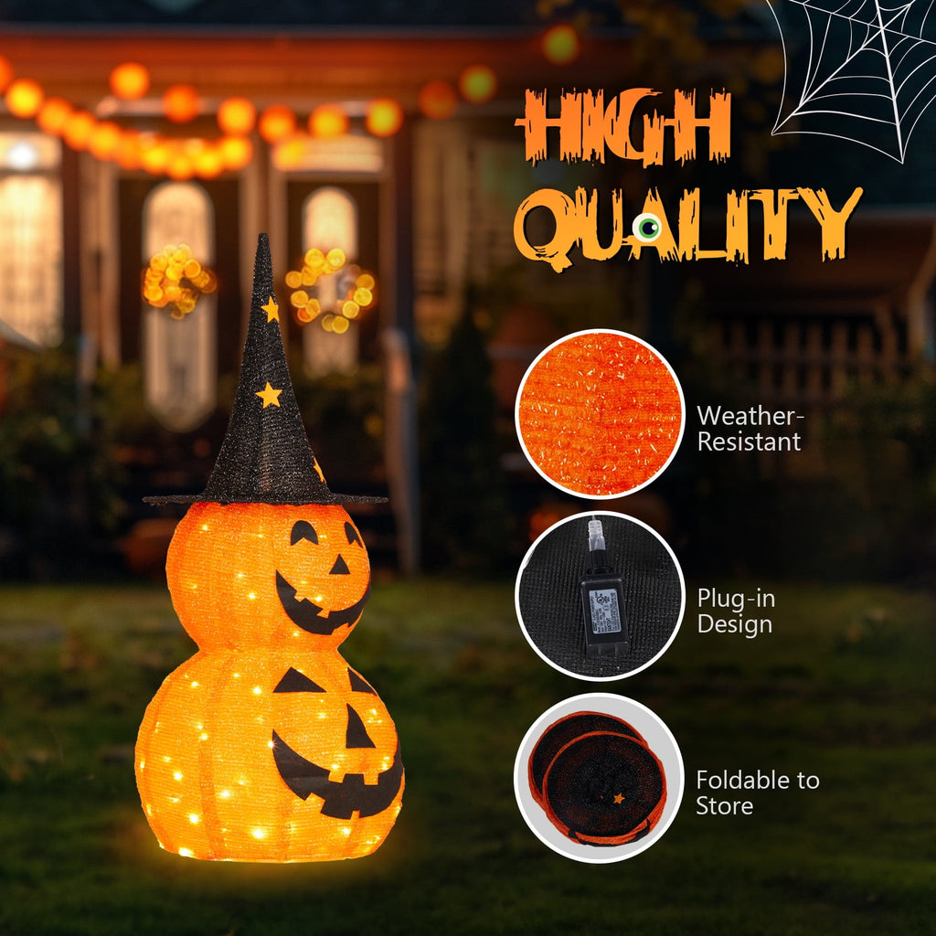 Ktaxon 3FT Pumpkins Halloween Lighted Pumpkin Outdoor Decoration for Holiday Lawn Garden Party,2Pcs