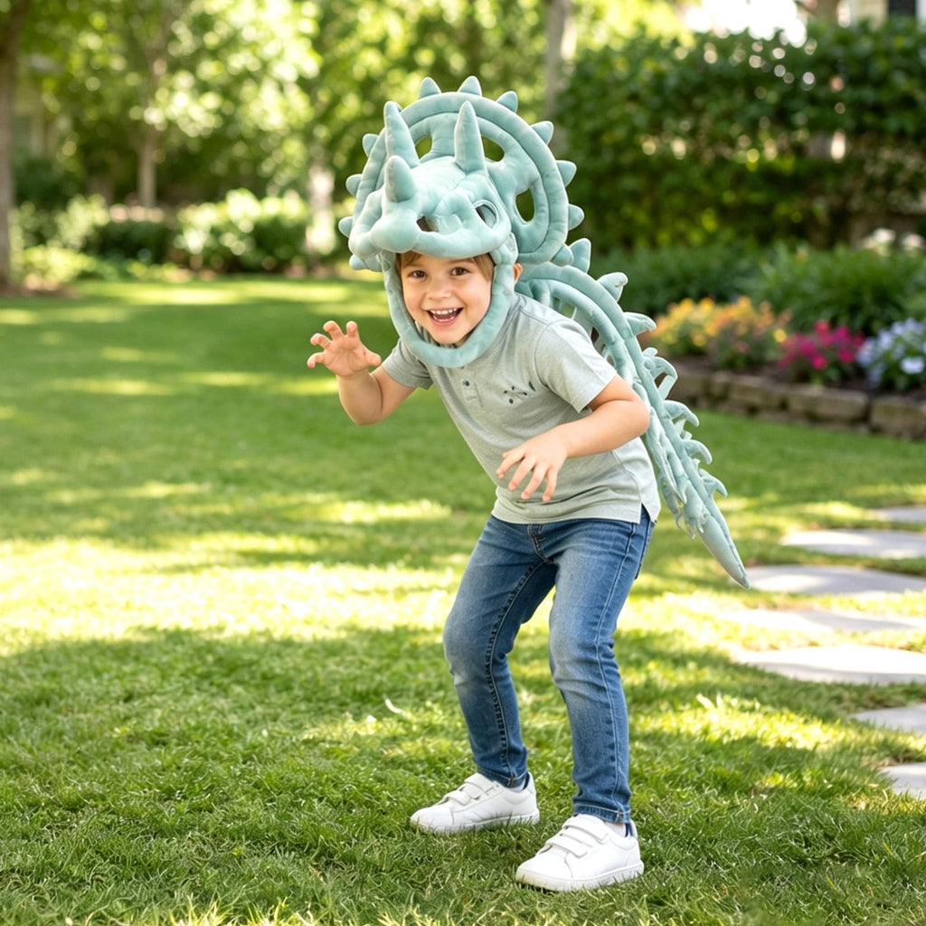 Realistic Dinosaur Skeleton Costume Plush Toys Set, Halloween Fun Skeleton Dinosaur Costume Dress-Up Fossil Jumpsuit,Perfect Holiday Gift - Christmas Gift Birthday Gift