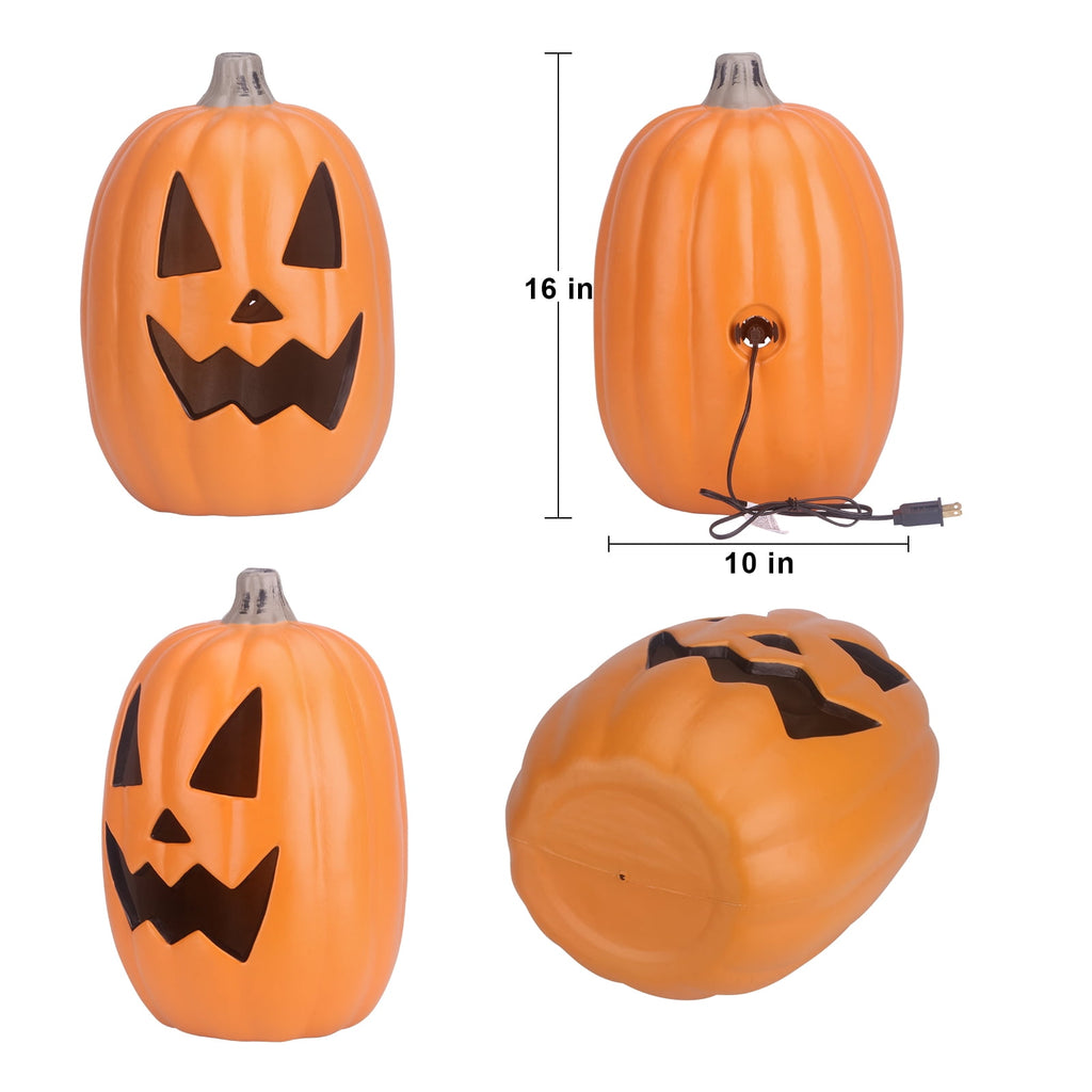 4Pack LED Lighted Jack O Lantern Indoor Outdoor Halloween Large Pumpkin Lantern Decoration