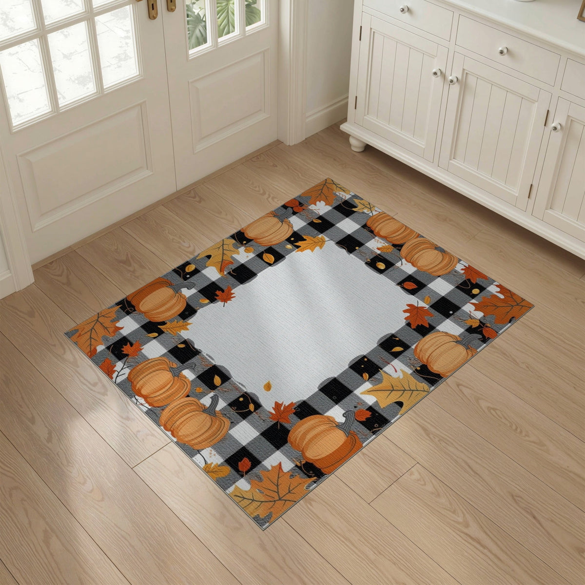 ODIKA Halloween Striped Pumpkin Ghost Farmhouse Welcome Fallc Door Pet Friendly & Kids Safe Play for Playroom, Bedroom, Reading Nook