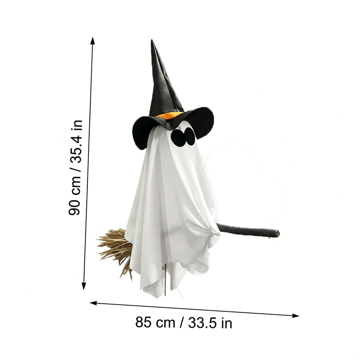 Halloween Decorations Outdoor, 4.5 FT Large Hanging Swing Ghost Halloween Decor with String Lights, Spooky Cute Ghosts Halloween Party Decorations for Front Porch Yard Tree