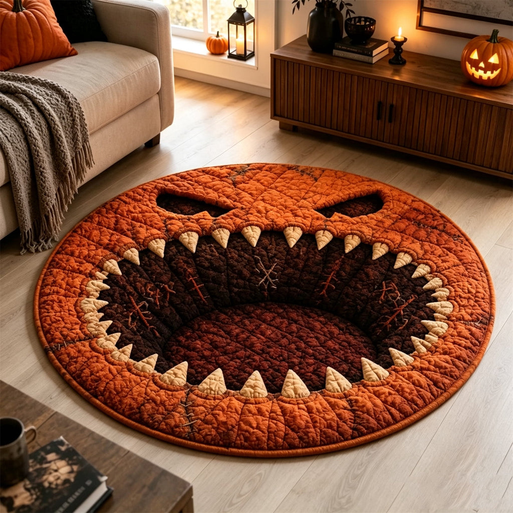 ZJNGJC 3D Circular Halloween Doormat Whimsy Charm For Indoor Space Weird Decoration With Antislip Polyester Fiber Carpet C