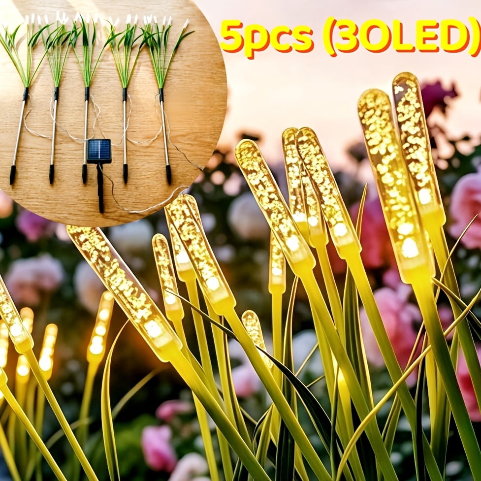 5‑15 Pack IP44 Waterproof Solar Reed Stake Lights, Outdoor LED Landscape Lighting, Yard Pathway Courtyard Decor, Holiday Ornament for Halloween, Thanksgiving, Harvest Festival