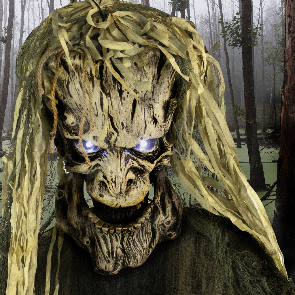 Haunted Hill Farm Life-Size Animatronic Tree Man, 75" Indoor/Outdoor Halloween Decoration, MultiColor