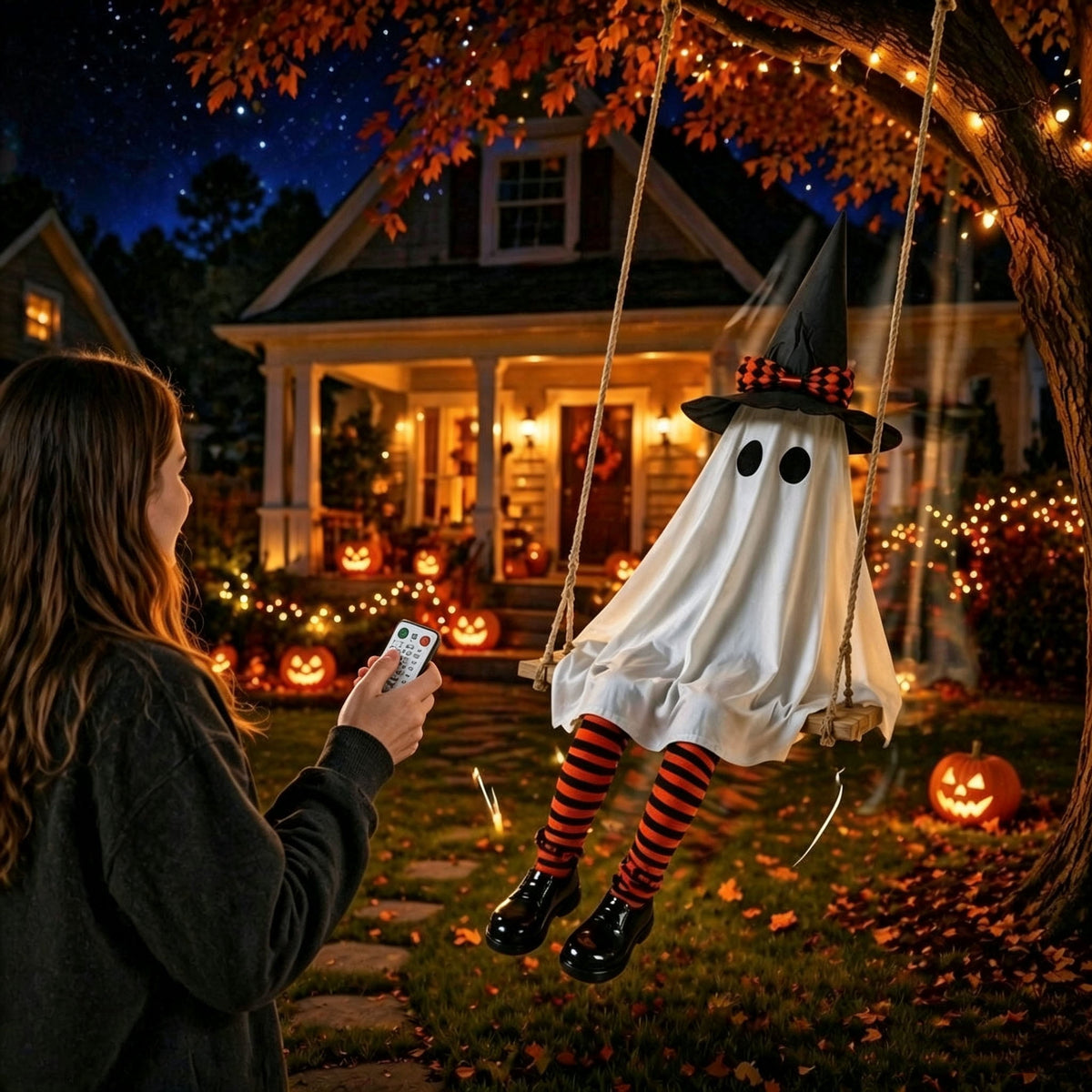 Halloween Animatronics Outdoor 72", Light Up Grim Reaper Street Lamp Post with Glowing Eyes, Life Size Standing Skeleton Decor for Lawn Porch, 1 Pack