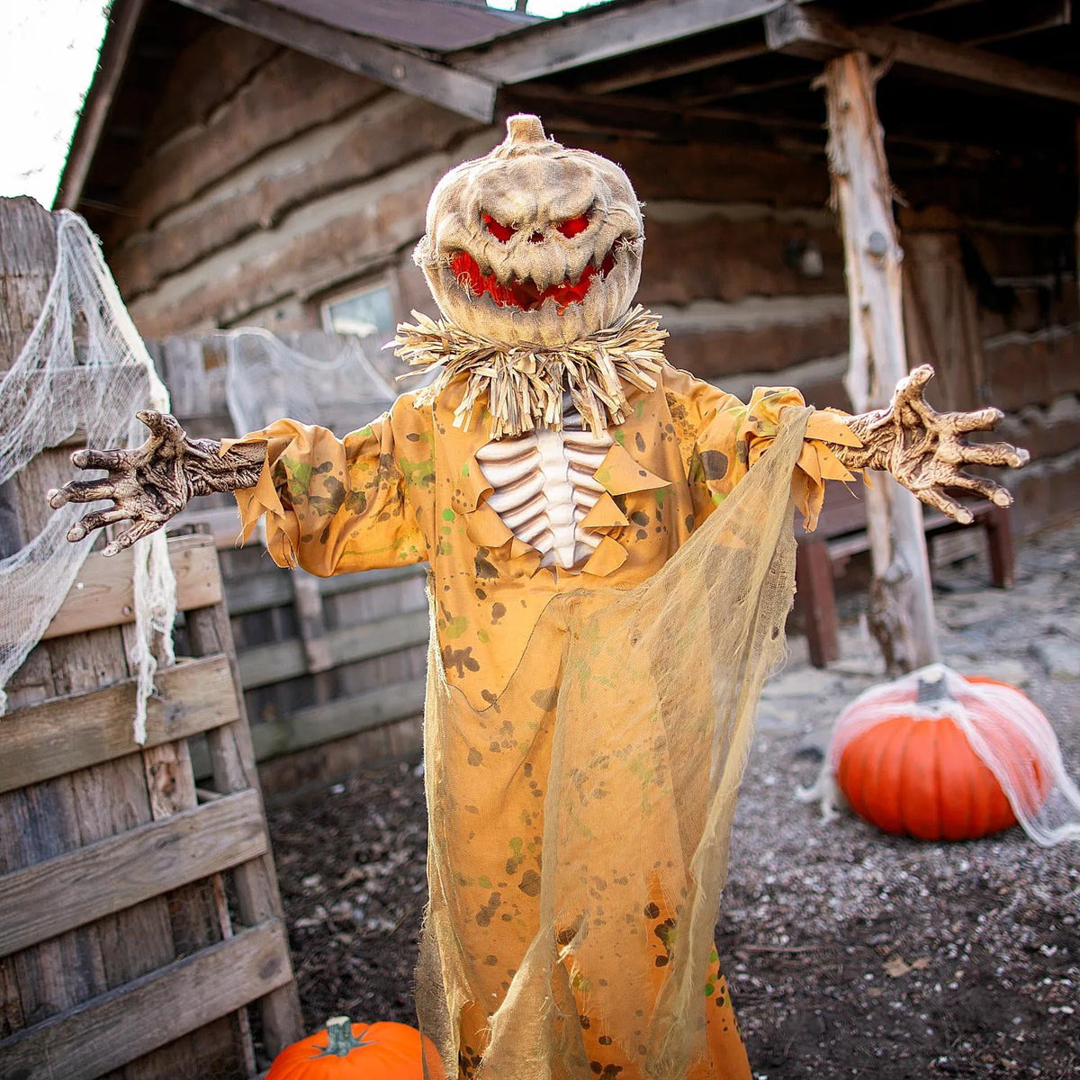 5 1/2 Ft. Standing Pop Up Head Pumpkin Man Halloween Decoration