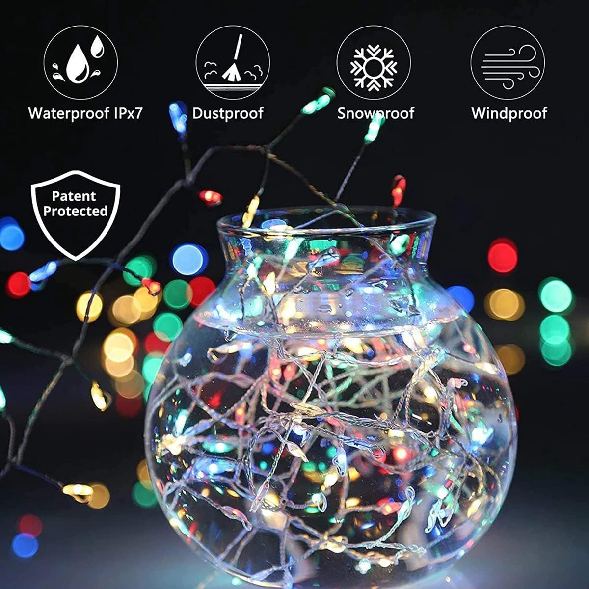 Fairy Lights with Remote,27M 900LED Plug-in Powered Waterproof Starry Cluster Lights, Copper Wire Firecracker String Light for Christmas Tree