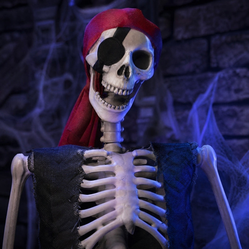 Skeleton 5 Foot Life Size Pirate Skeleton for Spooky Halloween Haunted House Party Indoor and Outdoor Decoration Props