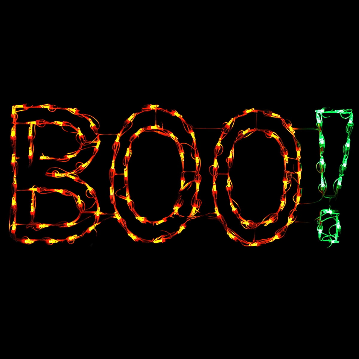 HOLIDYNAMICS LED Spooky Halloween Decoration BOO Wire Frame Orange 1 Count