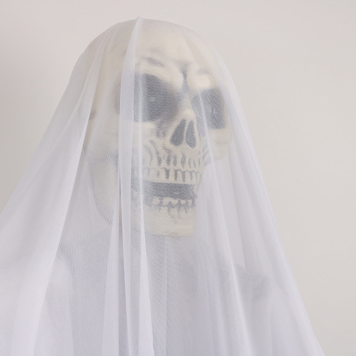 Scary Ghost Bride Halloween Ornament with Sound, Battery Operated Animated Skeleton Decoration for Haunted House Prop