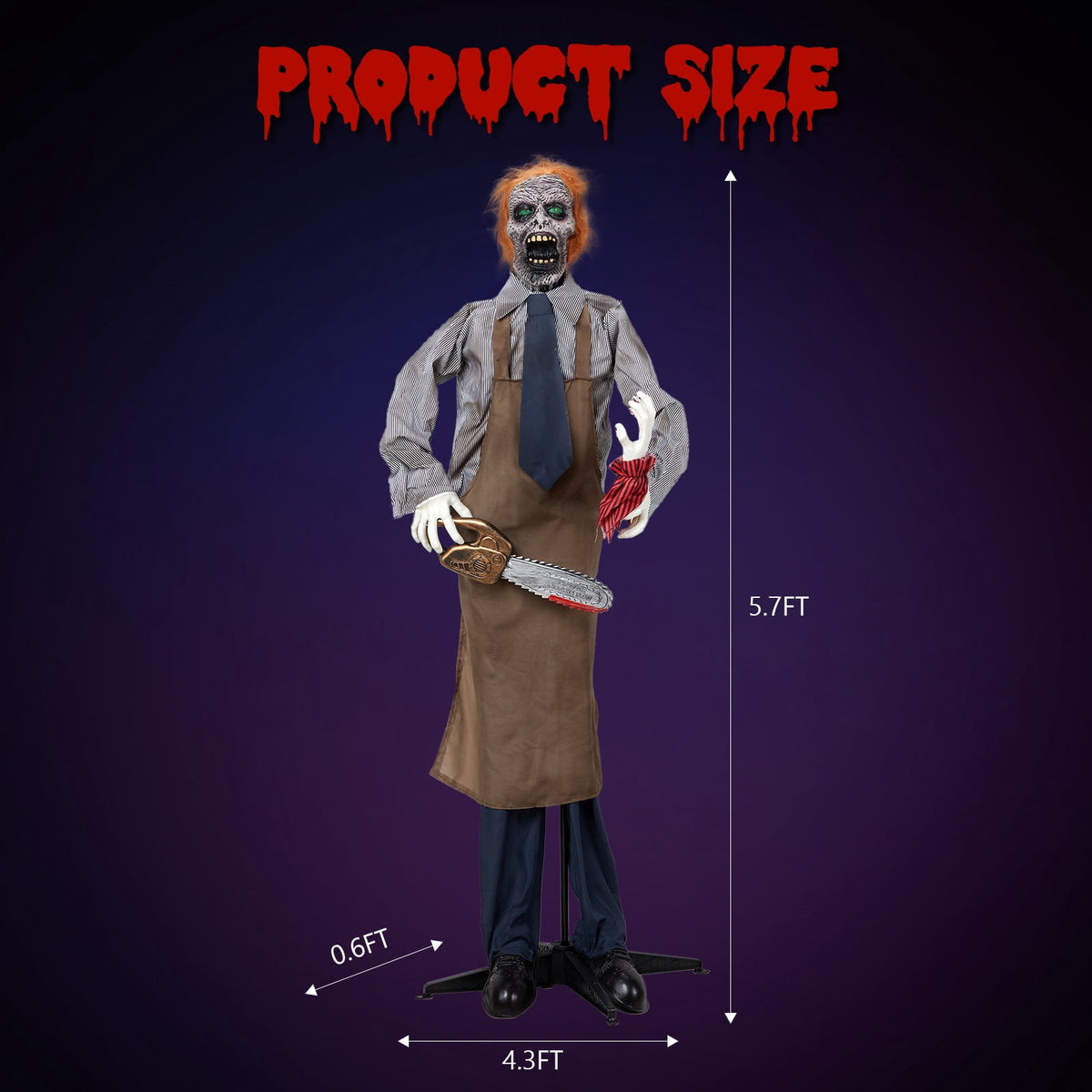 Zimtown 5.7FT Halloween Animatronic Chainsaw Man The Sound Activated Halloween Prop