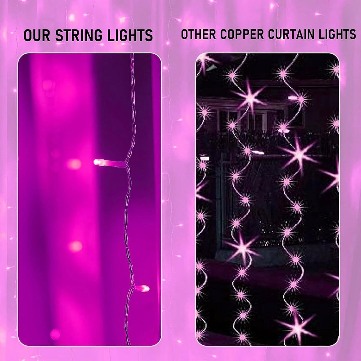 General Smart Curtain Lights, 400LED 6.6FT x 6.6FT Color Changing Valentine's Day Christmas Lights with Remote & APP, Dynamic DIY Fairy String Lights for Indoor Outdoor Bedroom Decorations