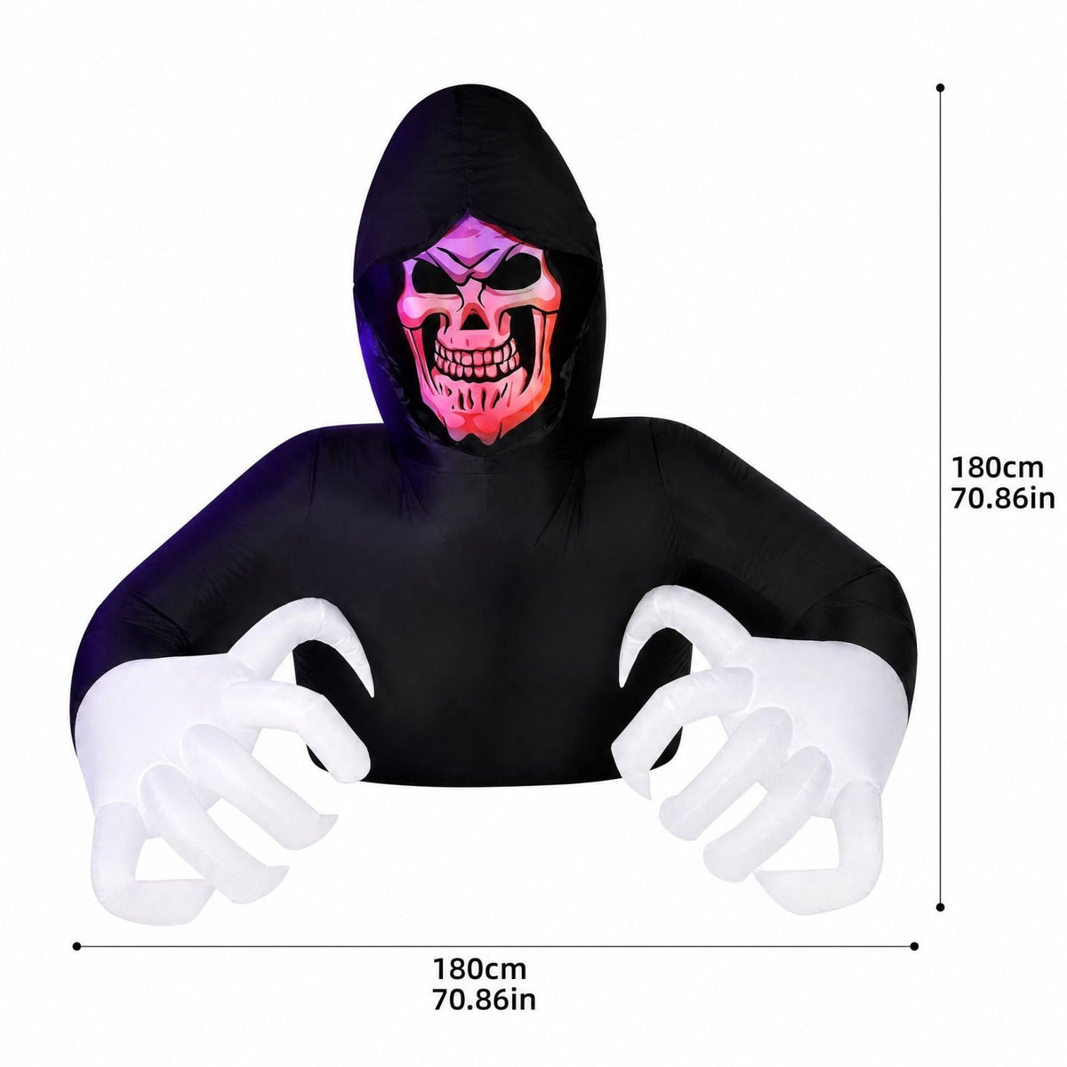 MInHoues 6 ft Halloween Inflatable Mold Ornament, Half Body Ghost Face Man in Black Decorative Molds, Polyester Spooky Yard Prop for Indoor Outdoor Holiday Party Decor