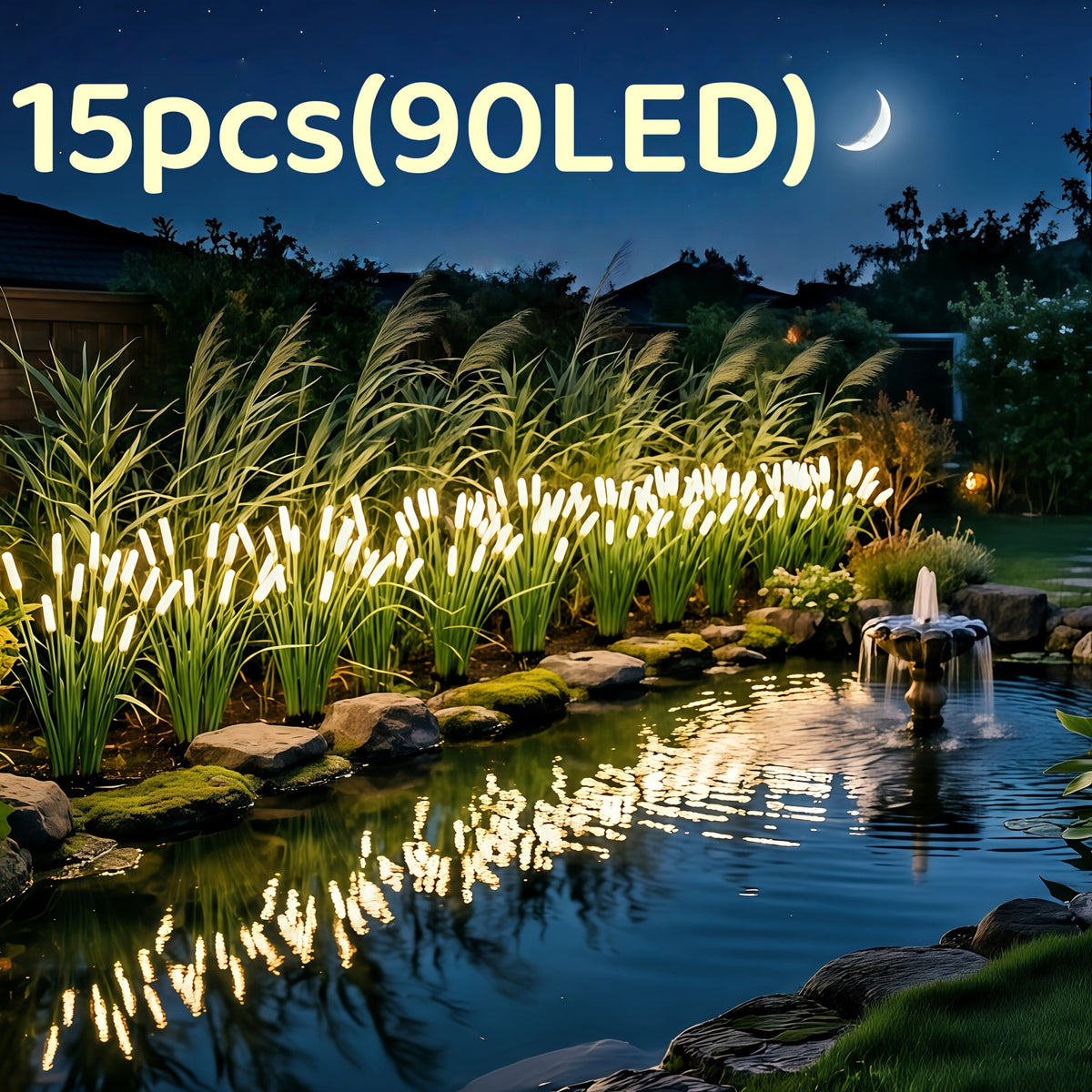 5‑15 Pack IP44 Waterproof Solar Reed Stake Lights, Outdoor LED Landscape Lighting, Yard Pathway Courtyard Decor, Holiday Ornament for Halloween, Thanksgiving, Harvest Festival