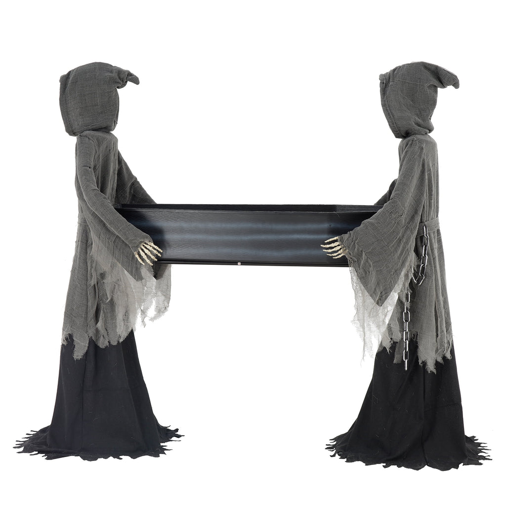 Way To Celebrate 5 ft LED Skeleton Reaper Duo Carrying Coffin Halloween Outdoor Decor