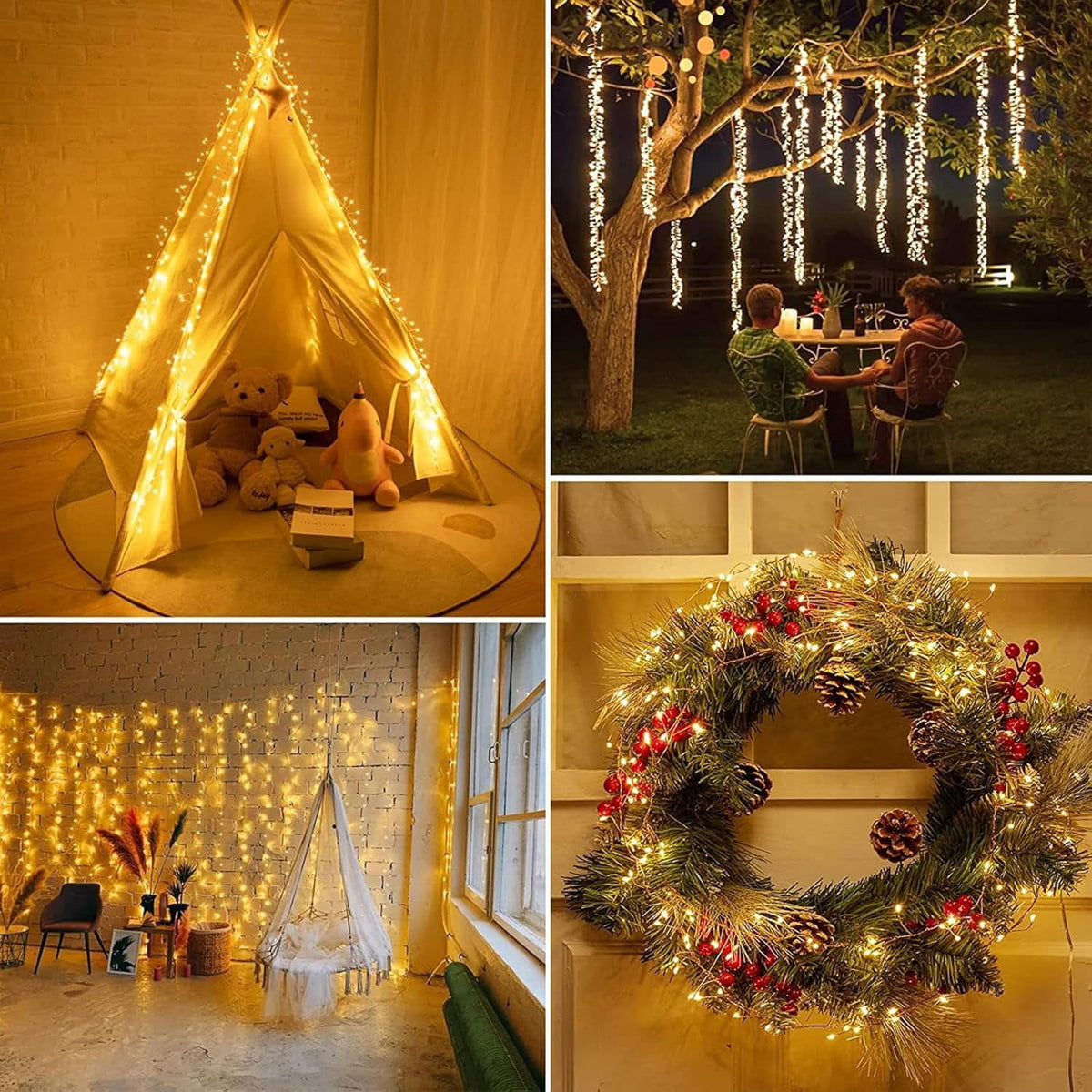 Fairy Lights with Remote,27M 900LED Plug-in Powered Waterproof Starry Cluster Lights, Copper Wire Firecracker String Light for Christmas Tree