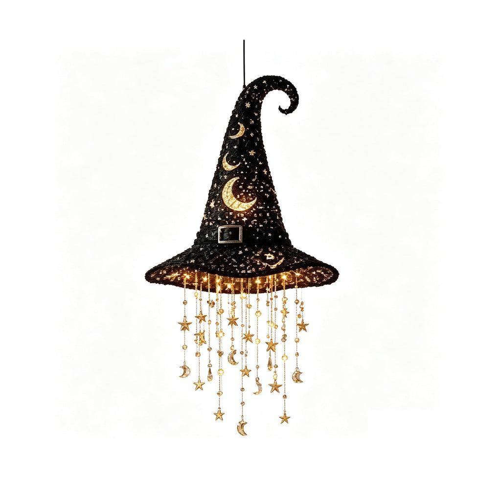 Clearance Witch Hat Halloween Light, LED Hanging Witch Hat Decoration,Battery Operated Spooky Lamp for Indoor Outdoor Party, Porch, Mantel Decor